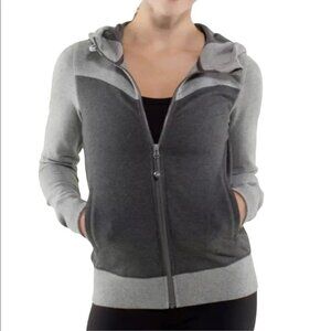 Lululemon Bliss Break Hoodie Jacket Dark and Light Grey Full Zip jacket size 6